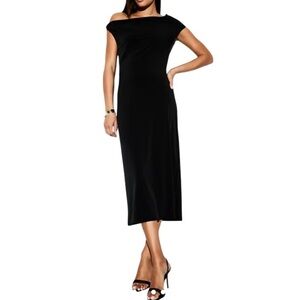 Old Navy The Occasion Black Jack Asymmetrical Midi Dress Twist One Shoulder M